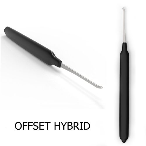 Sparrows Offset Hybrid Lock Pick with optional thermal-coated handle - standard .025 thickness.