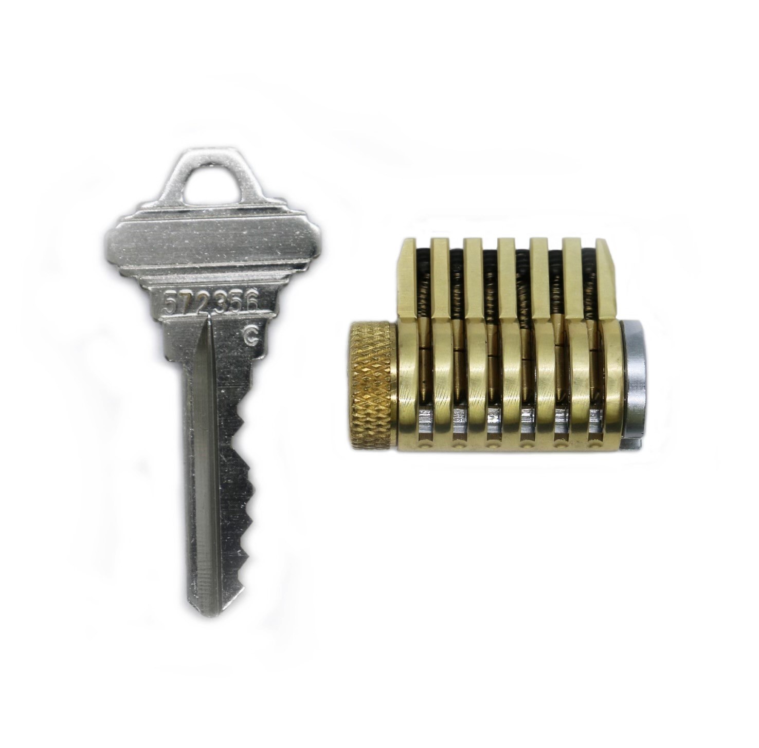 Pick My Lock Brass Cutaway Practice Lock